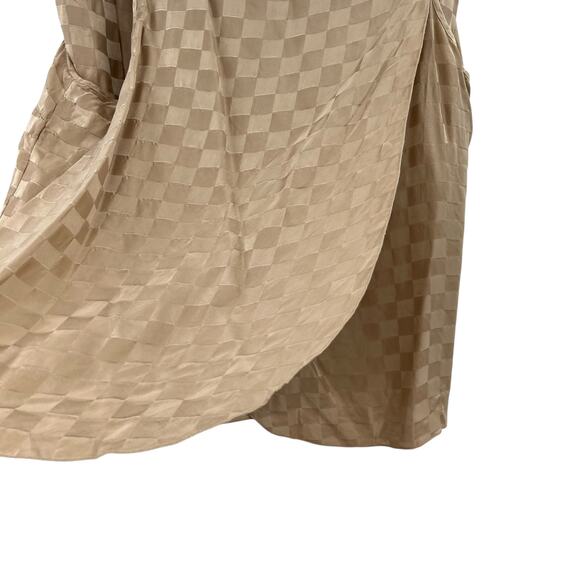 Lunya Silk Checkered Jacquard Silk Short Set Beige Tan Gold Plus Size 1X - Picture 7 of 16